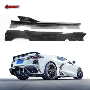 Prix d'usine – Nouvelle version style AD – Pièces automobiles en fibre de carbone sèche – Jupes latérales pour Chevrolet Corvette C8 - Product Image 1