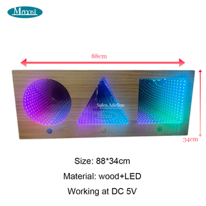 Panel de Pared Sensorial Interactivo con Espejo Infinito 3 en 1, Espejo Profundo LED con Cambio de Color RGB, Juguete para <span class=keywords><strong>Terapia</strong></span> del Autismo - Product Image 5