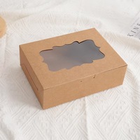 Vente en gros Boîte à gâteaux pour traiteur, pâturage, desserts, boulangerie, grande boîte de pique-nique à emporter, sandwich, emballage alimentaire, boîte-cadeau kraft avec fenêtre