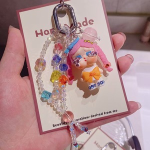 Porte-clés en peluche personnalisé mignon, pendentif perlé, breloque de sac, chaîne de téléphone, accessoire cadeau - Product Image 3