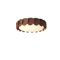 Plafonnier moderne en bois de noyer à grain de bois, protection oculaire, cadre en fer, abat-jour en acrylique, LED haute luminosité CRI 95, garantie 3 ans pour chambre à coucher