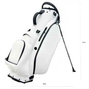Custom logo golf stand bag white pu golf stand bag waterproof with stand