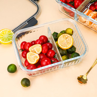 Étudiants et employés de bureau Boîte à lunch spéciale en verre Contenant pour aliments frais chauffant au micro-ondes avec couvercle fendu