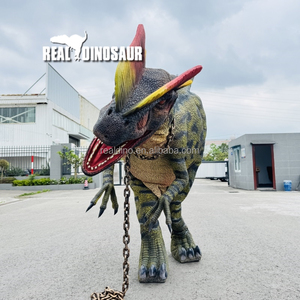 Costume de dinosaure Dilophosaurus grandeur nature pour adulte, tenue portative avec jambes cachées - Product Image 2