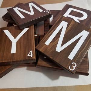 Grands carreaux de mur en <span class=keywords><strong>bois</strong></span> scrabbles décoratif tableau aux lettres décoration murale de luxe art suspendu décor panneau alphabet <span class=keywords><strong>bois</strong></span> - Product Image 3