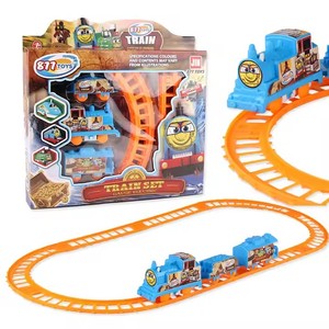 Luckykoo Hot Sale Electric Plastic Educational Model Light DIY Rail Track Toy Train Set Set <b>Puzzle</b> Assembled Track Train - Product Image 1