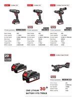 TEH 20V Brushless Percussion Combi Perceuse Marteau Kit High Impact pour Bois Maçonnerie Métal Béton 13mm pour DIY