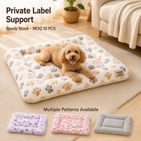 Tapis pour chien en polaire corail, double face, épais, chaud, respirant, doux et confortable, lavable en machine, motif dessin animé, pour l'hiver, vente en gros