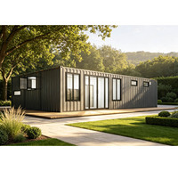 Villa préfabriquée personnalisable en conteneur, 3 chambres, 2 salles de bain, entièrement meublée avec terrasse, maison modulaire