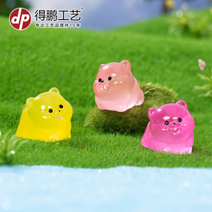 Ornement miniature en résine de chiot Pomeranian qui brille dans le noir, décoration de jardin, forme animale autoportante, finition brillante - Product Image 5