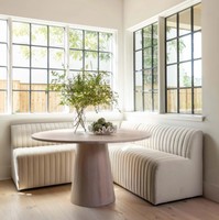 Table à manger ronde en chêne massif, design moderne, durable, style ferme/villa, pour maison, hôtel, entrée, événements, 4 places