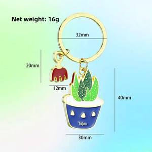 Llavero de Aleación de Zinc con Trébol de Cuatro <span class=keywords><strong>Hojas</strong></span>, Estilo Ligero y Lujoso, Regalo Pequeño para San Valentín o Qixi, Colgante con Planta Verde - Product Image 6