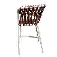 Tabouret haut empilable au design moderne avec coussin en corde imperméable pour usage extérieur, bar à domicile, salle à manger, salon