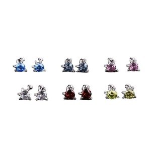 <b>Stud</b> <b>Earrings</b> 925 Sterling Silver Claw Setting <b>Crystal</b> <b>Earrings</b> Everyday Wear Unisex Jewelry - Product Image 5