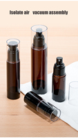 Botol Semprot Kabut Halus Kaca Amber Modern, Kepala Pompa yang Dapat Disesuaikan untuk Minyak Esensial Parfum