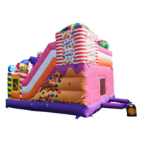 Nuevo Parque de Diversiones Inflable Comercial con Personajes de Dibujos Animados, Brincolín, Tobogán para Niños