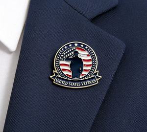 Prix de gros usine, haute qualité, épingles de revers et badges en émail métallique en gros pour soldats et anciens combattants américains - Product Image 5