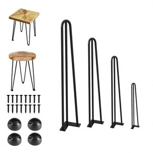 Pieds de table basse en métal de qualité supérieure, pieds en forme d'épingle à cheveux, 3 tiges, 16 pouces - Product Image 1