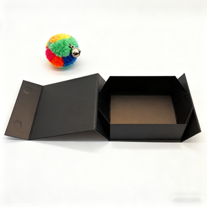 Boîte cadeau en carton rigide pliable avec logo personnalisé, luxe, noir, pour vêtements, sous-vêtements, parfums, cosmétiques, avec fermeture magnétique - Product Image 4