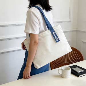 Bolsa <span class=keywords><strong>de</strong></span> Mano <span class=keywords><strong>de</strong></span> Lona con Cierre <span class=keywords><strong>de</strong></span> Botón, Portátil, Duradera, con Logotipo Personalizado Impreso, <span class=keywords><strong>para</strong></span> Compras <span class=keywords><strong>de</strong></span> Verano e Invierno - Product Image 3