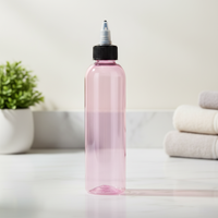 Vide 250ml 8 Onces Rose Clair Twist Caps Bouteilles pour Cheveux Huile Cosmétique Paquet Bec Couvercles Soins Des Cheveux Paquet Bouteilles
