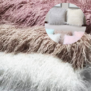 Jtfur Chất Lượng Cao Faux Mông Cổ Lông Vải Siêu Mềm Wshed Len Lông Vải Cho May Thảm - Product Image 1