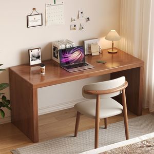 Solid Wood Computer <b>Desk</b> Minimalist Modern Style Home Office Study <b>Table</b> Bedroom Workstation 120cm Length - Product Image 1