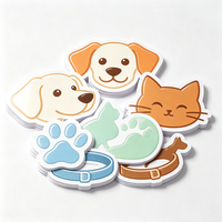 Autocollants de style animalier Haoxuan en vinyle PVC blanc, motifs de silhouettes de pattes de chien et de chat pour collier, graphiques brillants, imperméables, découpés sur mesure