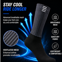 Chaussettes de cyclisme aérodynamiques à 6 bandes, chaussettes de vélo aérodynamiques