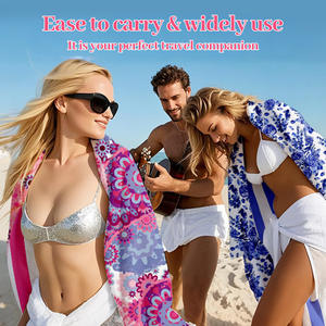 Serviette Populaire Rose Rime Taille Motif <span class=keywords><strong>Double</strong></span> Face Imprimé Velours Serviette <span class=keywords><strong>De</strong></span> Plage Protection Solaire Absorbant pour <span class=keywords><strong>Bain</strong></span> En Plein Air - Product Image 3