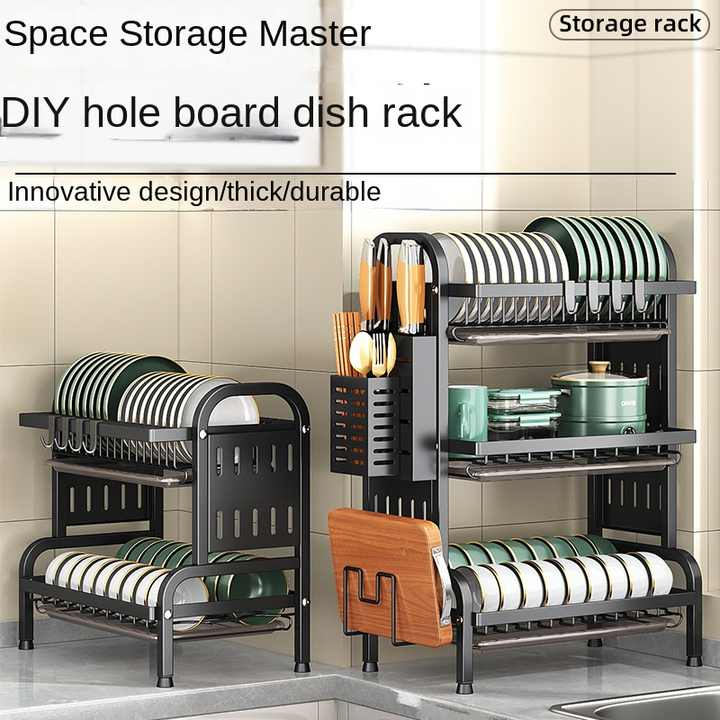Dish Rack Layers 3 Layer Dish Rack Double Layers Metal Holder Dish Drainer Rack Drying ...