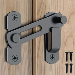 Loquet en acier inoxydable pour serrure de porte moderne et minimaliste avec limiteur réglable pour porte de grange ou de cage pour animaux - Product Image 2