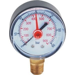 เรามีจำหน่ายเกจวัดแรงดันแบบเรเดียลขนาด 50 มม. พร้อมเข็มชี้สีแดง คุณภาพรับประกัน ตัวเรือนพลาสติก ข้อต่อทองแดง ขายตรงจากโรงงาน - Product Image 1
