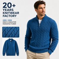 Nouveaux pulls mi-col roulé pour hommes, épais et chauds, avec motif torsadé, anti-rétrécissement, respirants et infroissables