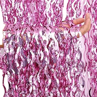 Rideau de fond en ruban de tissu ondulé métallisé 1x2m pour la décoration de baptême ou d'anniversaire sur le thème de l'océan