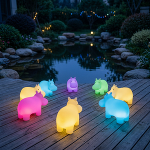 Chaise LED pour enfants en forme d'hippopotame mignon avec télécommande 16 couleurs rechargeable pour les tout-petits de 2 à 4 et 5 à 7 ans, veilleuse de chambre - Product Image 6