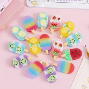 Yeni gelenler kawaii silgi dondurma renkli silgi seti hediye sevimli kırtasiye seti sabit ve okul malzemeleri - Product Image 3