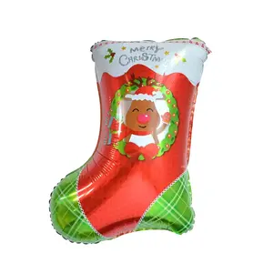 Wholesale Christmas Sock Helium Balloons Merry Christmas Party Decoration Foil Balloons