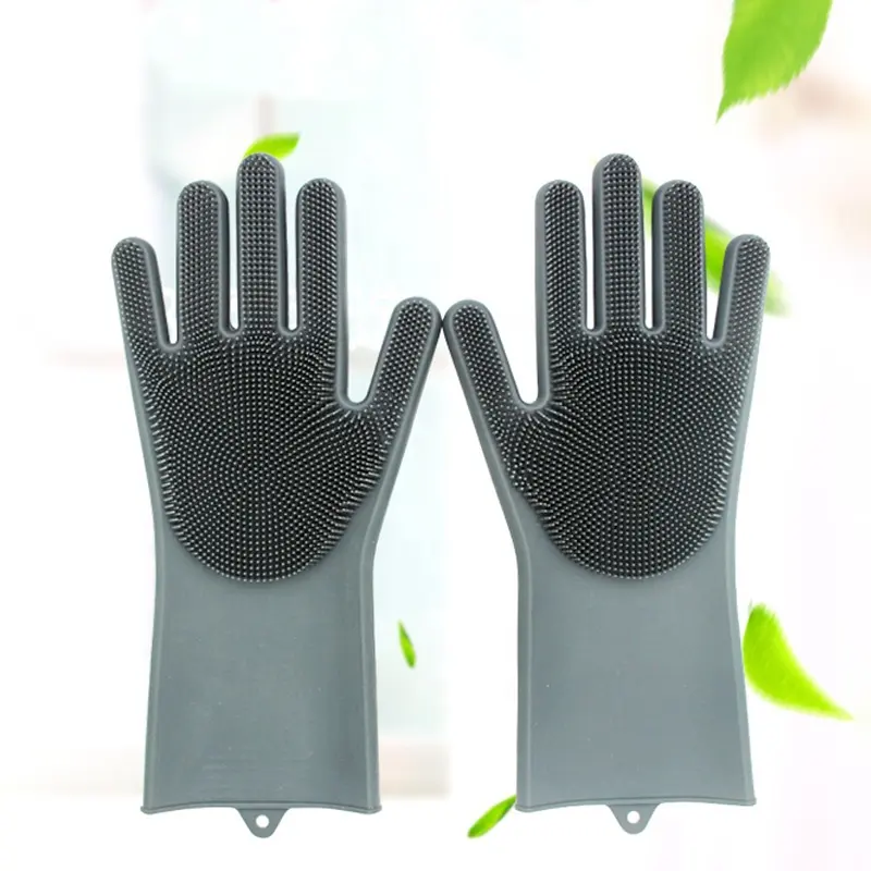 High Quality Custom Reusable Anti-skid Waterproof Kitchen Cleaning Dishwashing Silicone Glove