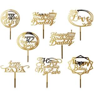 Adorno Acrílico para Pastel de Feliz Cumpleaños, Jefe, Bebé, Papá, Tarjeta Decorativa para Cupcakes, Artículos para Fiestas - Product Image 1