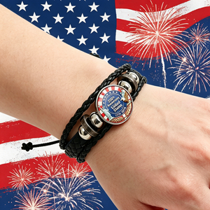 250th Anniversary United States Wrap <b>Bracelet</b> Antique Silver Plated Hemp <b>Rope</b> Classic Patriotic Jewelry Unisex - Product Image 3