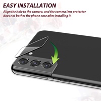 Protection d'objectif d'appareil photo en verre trempé ultra-fin HD de qualité AAA 9H pour S21/S21+/S21 Ultra, résistant aux rayures