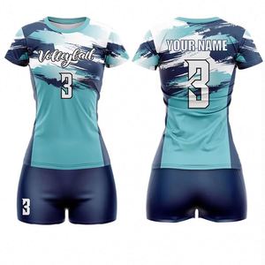 Maillots de volley-ball personnalisés imprimés par transfert thermique, vêtements de sport décontractés pour adultes, ensembles unisexes, 100% polyester - Product Image 2