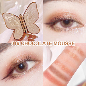 Private Label Butterfly Eye <strong>Shadow</strong> 6 Colors Shimmer Sequins Glitter Matte <strong>Earth</strong> Tone Makeup Custom Eyeshadow Palette - Product Image 4