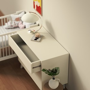 Defujiabao, cambiador blanco para bebé con cajones, armario de almacenamiento para habitación de bebé, dormitorio - Product Image 5
