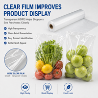 Bolsas de Plástico para Vegetales de Grado Alimenticio, Transparentes, Fáciles de Abrir, Impresas a Medida por el Fabricante, Bolsas de HDPE Perforadas en Rollo para Supermercados