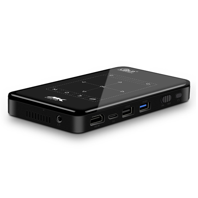 Portable P09-II DLP Mini Pocket Projector with Android 9 1G 8G HD-MI Input 3D 4K Resolution LED/LCD Lamps Mirroring Function