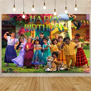 Encanto parti süslemeleri doğum günü partisi malzemeleri afiş kız parti dekor zemin arka plan