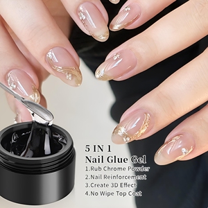 Offre Spéciale – Gel de finition 5-en-1 sans résidu 30g, Gel de moulage 3D, Colle de renforcement pour extension d'ongles, Gel de finition transparent pour poudre chromée, Usage professionnel en salon - Product Image 5