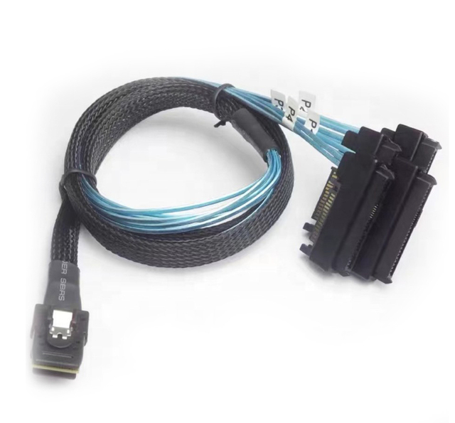Hard Drive MINI-SAS SFF-8087 to 4 SFF-8482 Cable 36P to 4 29P+15P SATA Cable